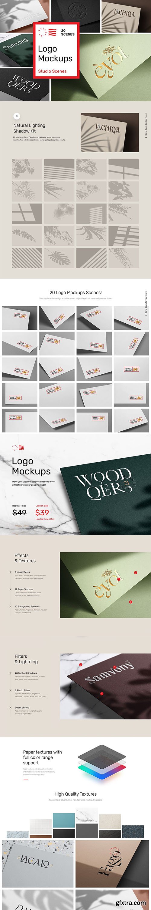 CreativeMarket - Logo Mockup Bundle - Paper Print 6099734