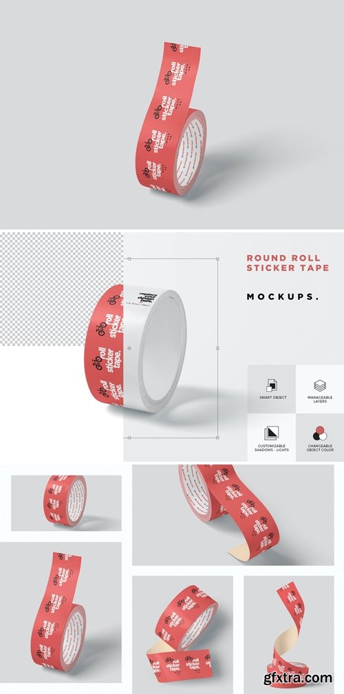 Sticker Tape Roll Mockups