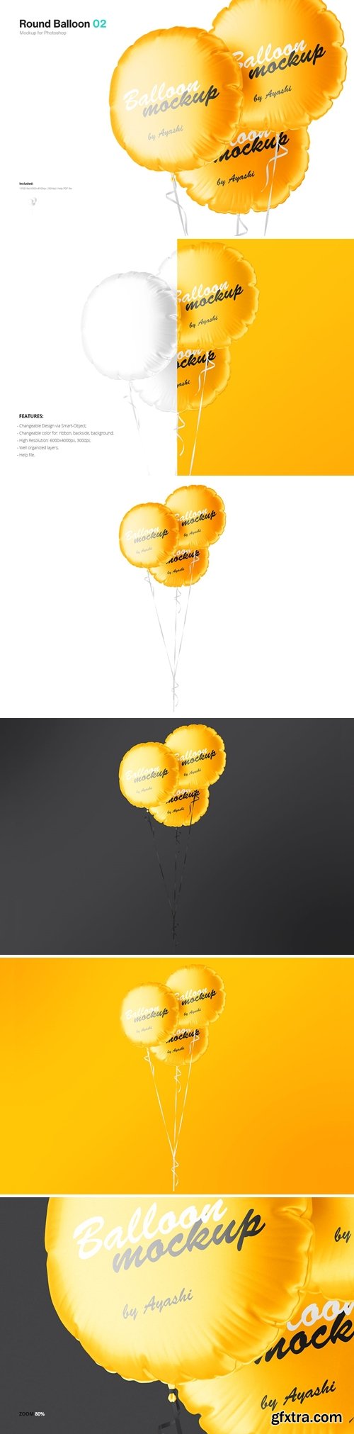 Round Balloons Mockup