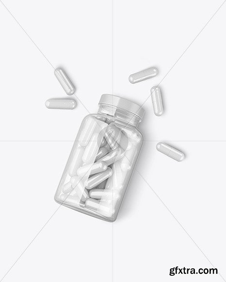 Clear Bottle with Pills Mockup 83026
