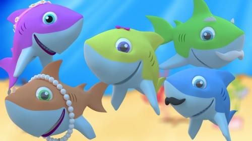 Videohive - 5 Cartoon Sharks Family Pack - 32283869
