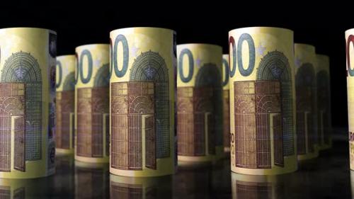Videohive - Euro money banknotes rolls seamless loop - 32288862