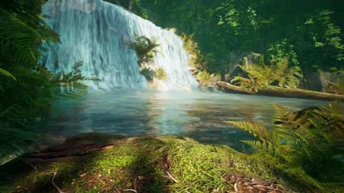 Videohive - Waterfall in a forest 4K - 32291241