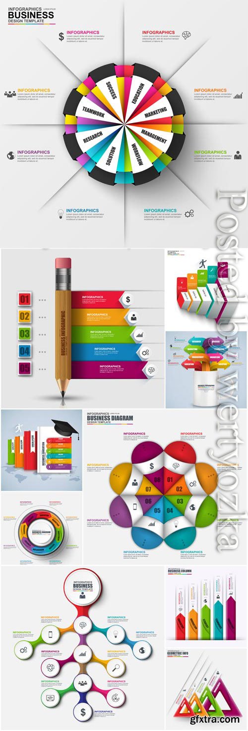 Colored infographics in vector