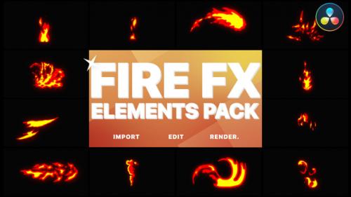Videohive - Flash FX Fire Elements | DaVinci Resolve - 32271854