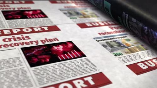 Videohive - Post-COVID crisis reconstruction and recovery plan newspaper printing press - 32309593