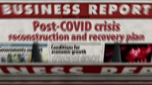 Videohive - Post-COVID crisis reconstruction and recovery plan newspaper printing press - 32315667