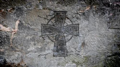 Videohive - Celtic Cross in a Stone Wall - 32315899