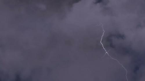 Videohive - Airplane Flying Steadily Through a Severe Lightning Storm, Thunder Clash Sounds - 24681735