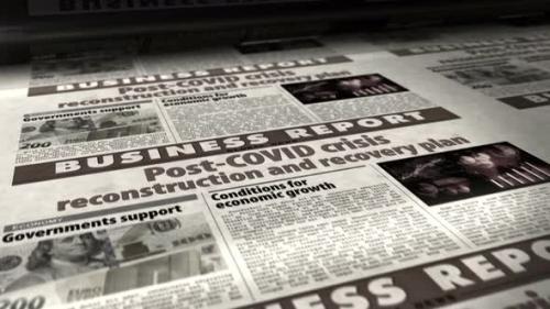 Videohive - Post-COVID crisis reconstruction and recovery plan newspaper printing press - 32333857