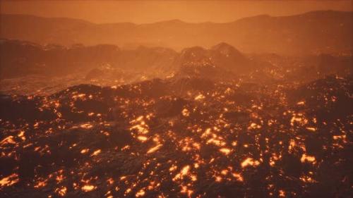 Videohive - Lava Fields and Hills at Active Volcano - 32339040