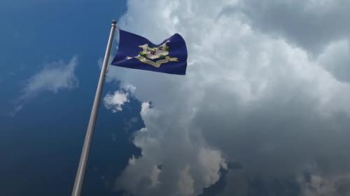 Videohive - Connecticut State Flag Waving 2K - 32339702