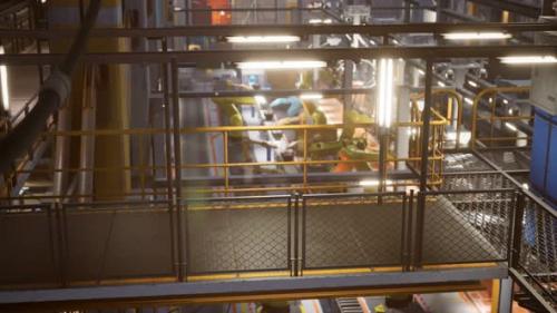 Videohive - Interior of Car Factory with a Production Line - 32345599