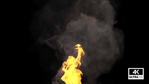 Videohive - Realistic Fire Rising With Smoke - 32346198