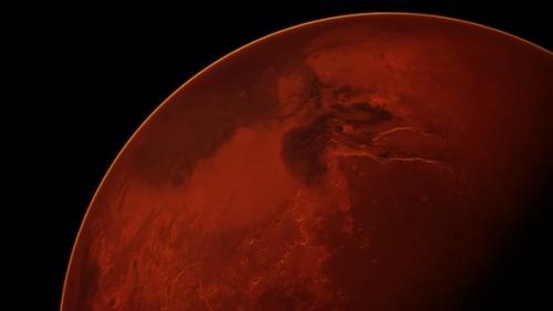 Videohive - Red Planet Mars in the Starry Sky - 32355563
