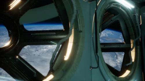 Videohive - Cockpit View From International Space Station Operating Nearby of Planet Earth - 32355576