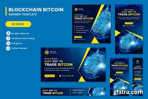 Blockchain Bitcoin Banner Set Template
