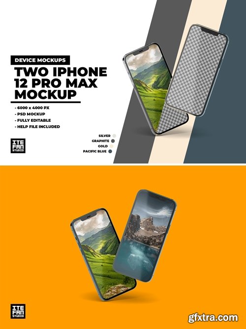 Two iPhone 12 Pro Max Mockup