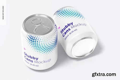 250 ml stubby cans mockup