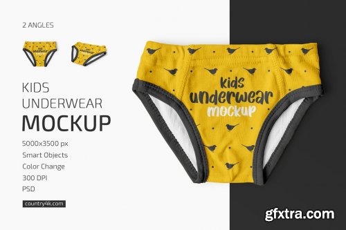 CreativeMarket - Kids Underwear Mockup Set 6093139