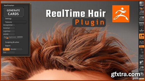 Real-time Hair v1 Plugin for ZBrush 2019-2021