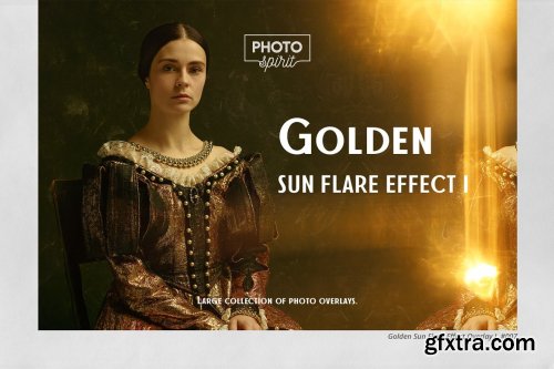 CreativeMarket - Golden Sun Flare Overlay Effect I 5801456