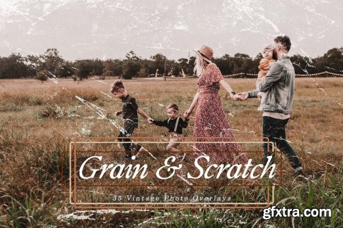 CreativeMarket - 35 Vintage Grain & Scratch Overlays 6037760