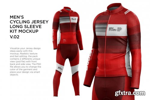 CreativeMarket - Men\'s Cycling Jersey Kit Mockup v.02 6168533