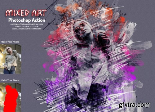 CreativeMarket - Mixed Art Photoshop Action 5694868