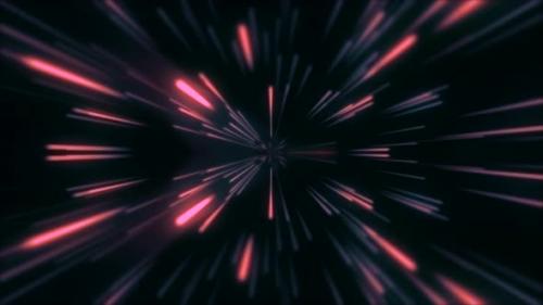 Videohive - Looped animation. Moving pink neon beams at high speed - 28781571