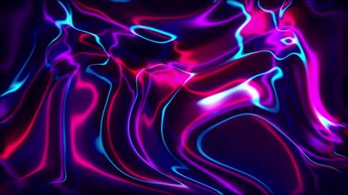 Videohive - Multicolor Neon Line Abstract Liquid Background Seamless Loop V2 - 32383457