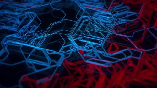 Videohive - Cyber Trails Background Red Blue - 32369665