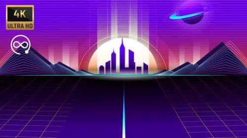 Videohive - 4K - Sci-Fi City and Road - 32383667