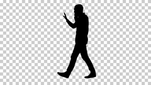 Videohive - Silhouette Man walking, Alpha Channel - 32453605