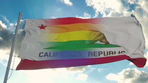 Videohive - Flag of California and LGBT - 32472107