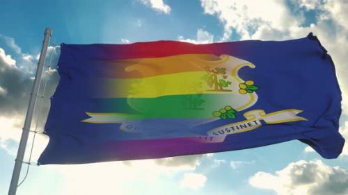 Videohive - Flag of Connecticut and LGBT - 32472137