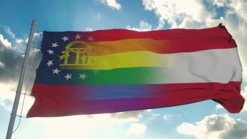 Videohive - Flag of Georgia and LGBT - 32472196