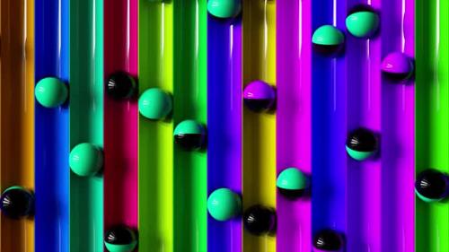 Videohive - Bright Colorful Background with Rolling Balls Along the Paths - 32479820