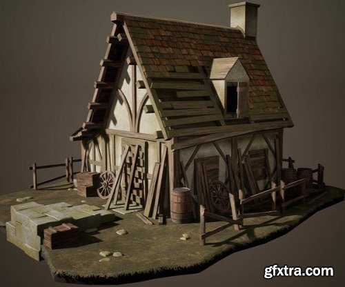 Artstation - Creating a Realistic Cabin House for Game in Blender