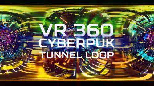 Videohive - Cyberpunk VR 360 Tunnel Loop - 32495275
