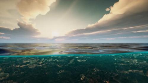 Videohive - Underwater View with Horizon and Water Surface Split By Waterline - 32496654