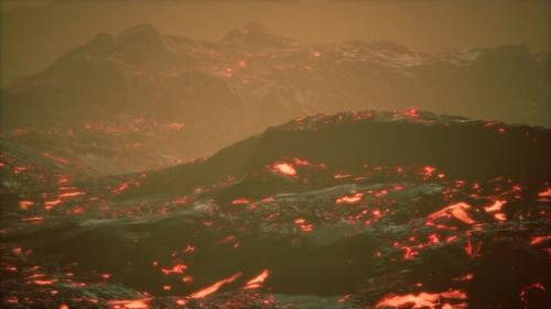 Videohive - Lava Fields and Hills at Active Volcano - 32497034