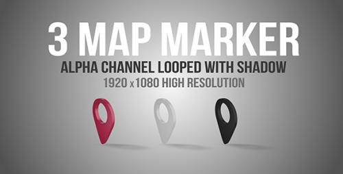 Videohive - Map Markers Looped - 18511166