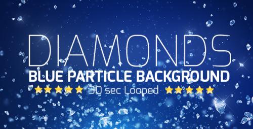 Videohive - Diamonds Blue Particle Background - 19502476