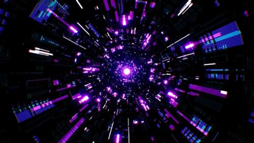 Videohive - Purple Light Futuristic Vj Tunnel Loop 4K - 32555886
