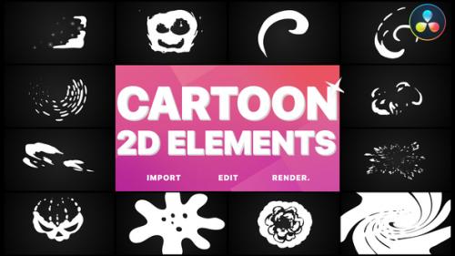 Videohive - 2D Cartoon Elements | DaVinci Resolve - 32543583