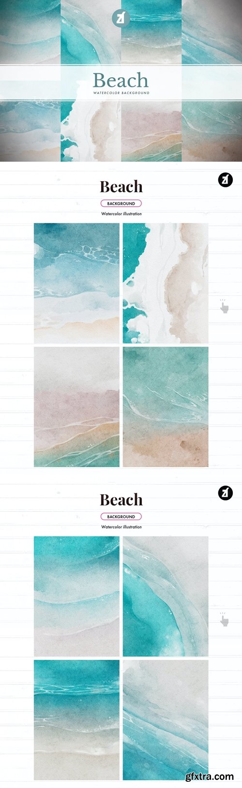 8 Beach watercolor background