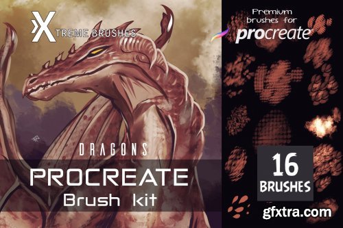 CreativeMarket - Procreate Dragon Brush Kit 4649727