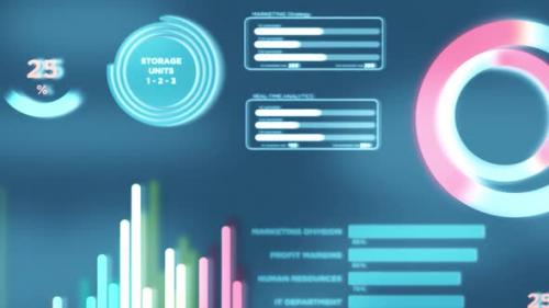 Videohive - Financial Corporate Data HUD with Numbers Data and Charts - 32580094