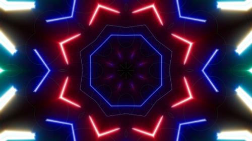 Videohive - Multi Colored Light Beam Kaleidoscope Vj Background Loop 4K 06 - 32591660